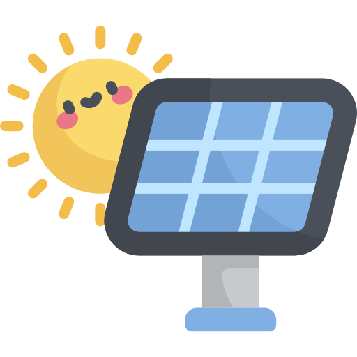panel słoneczny Kawaii Flat ikona