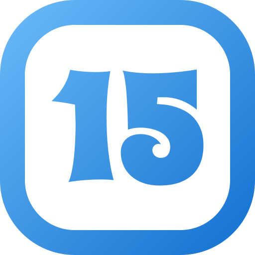número 15 Generic gradient fill icono