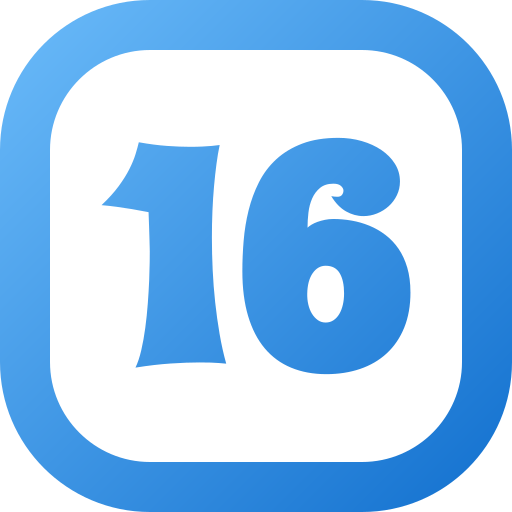 número 16 Generic gradient fill icono