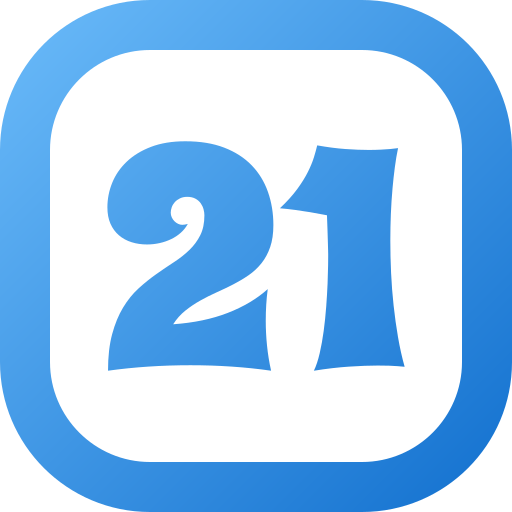 numer 21 Generic gradient fill ikona