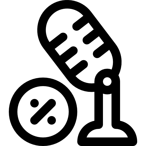 microfoon Basic Rounded Lineal icoon