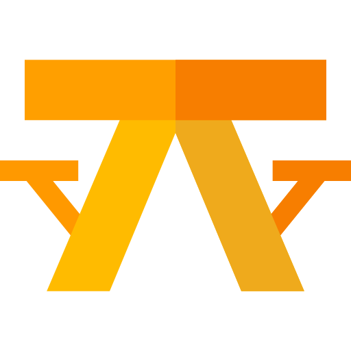 Picnic table Basic Straight Flat icon