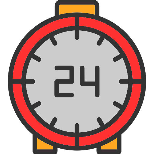 24 hour Generic color lineal-color icon