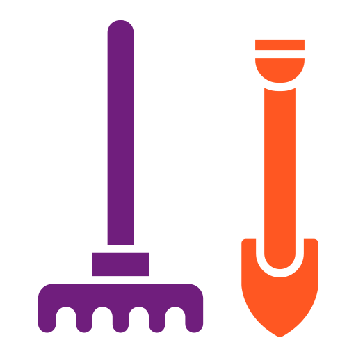 narzędzia ogrodnicze Generic color fill ikona