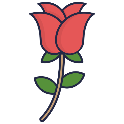 czerwona róża Generic color outline ikona