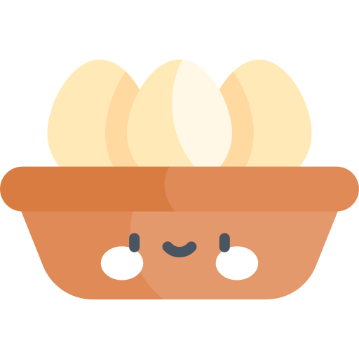 huevos Kawaii Flat icono
