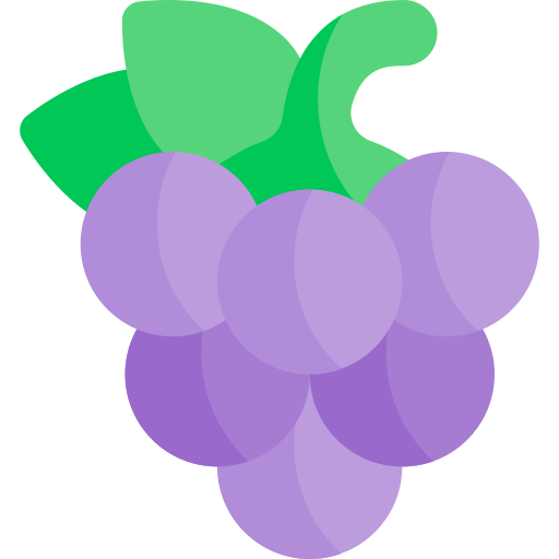 uvas Kawaii Flat icono