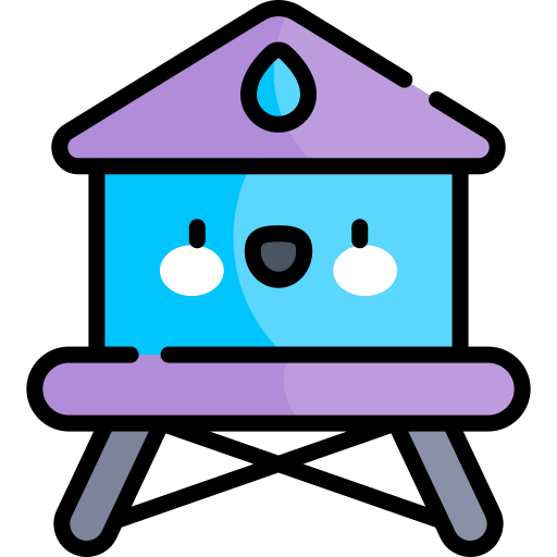 Water tower Kawaii Lineal color icon