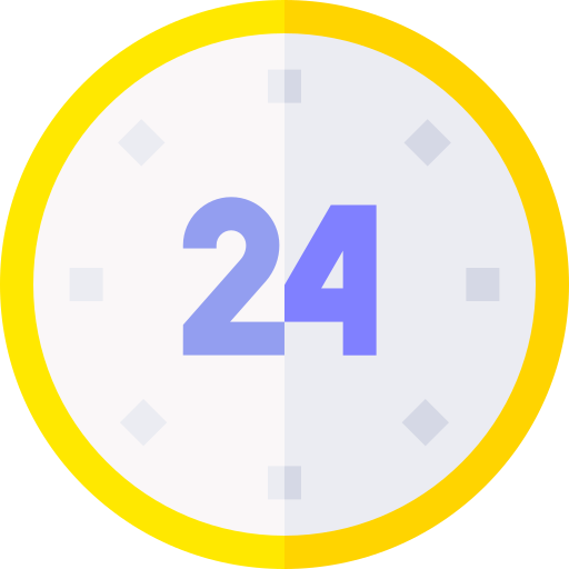 24 horas Basic Straight Flat icono
