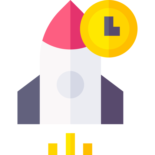 lanzamiento de cohete Basic Straight Flat icono