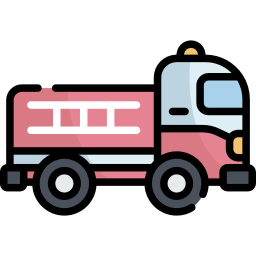 camión de bomberos Kawaii Lineal color icono