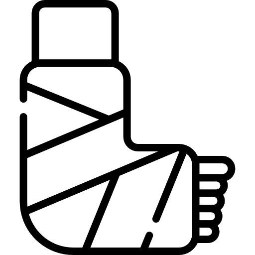 pierna rota Kawaii Lineal icono
