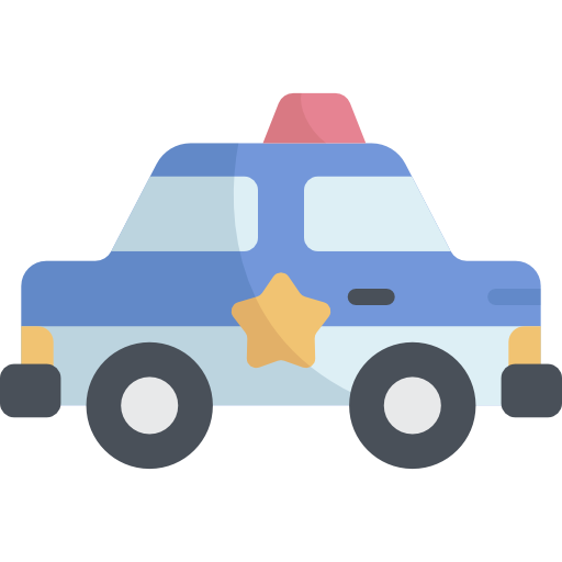 Police car Kawaii Flat icon