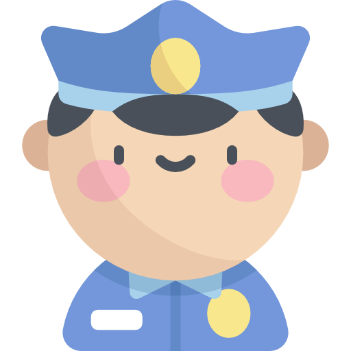 Policeman Kawaii Flat icon