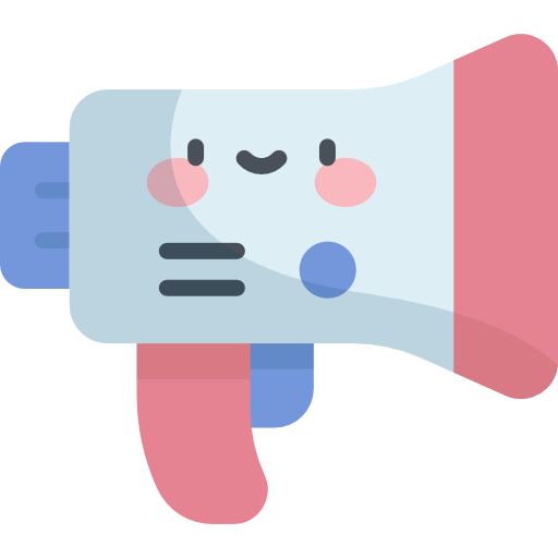 Megaphone Kawaii Flat icon