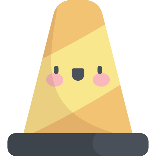 Traffic cone Kawaii Flat icon