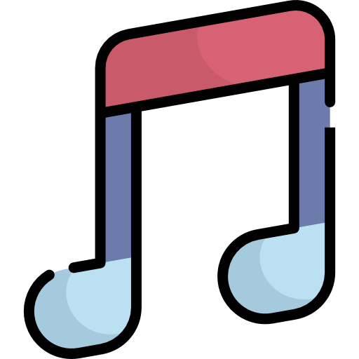 nota musicale Kawaii Lineal color icona