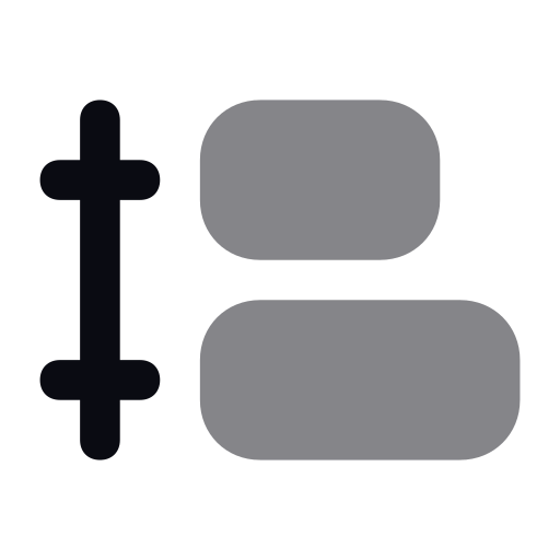 垂直方向の間隔を分配する Generic color fill icon