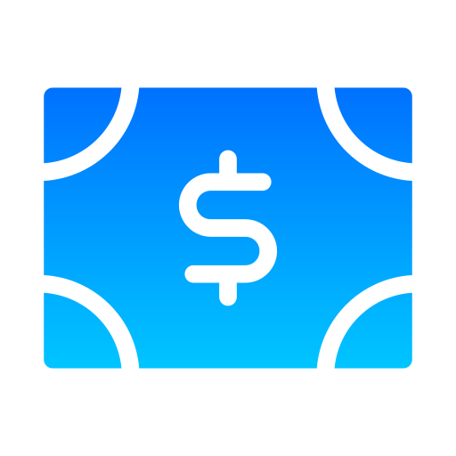 Символ доллара в черном овале Generic gradient fill иконка