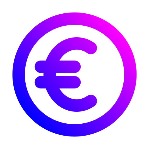 Монета евро Generic gradient outline иконка