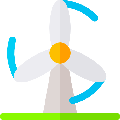 energia wiatrowa Basic Rounded Flat ikona