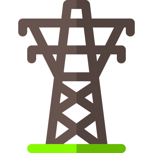 elektrische toren Basic Rounded Flat icoon