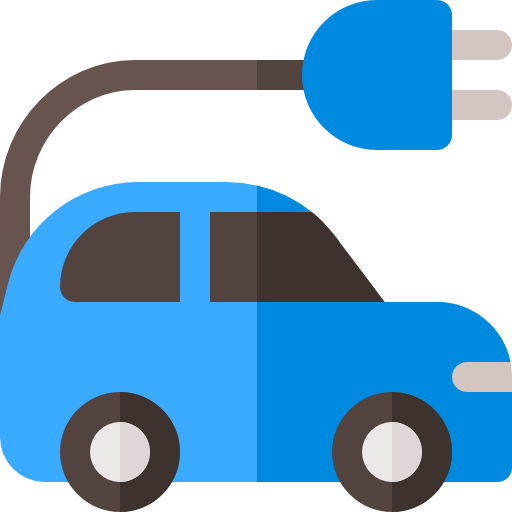 elektroauto Basic Rounded Flat icon