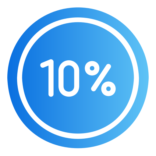 10 procent Generic gradient fill ikona