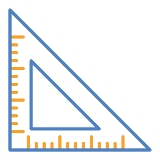 Triangular ruler Generic color outline icon