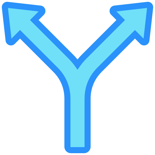 Y intersection Generic color lineal-color icon