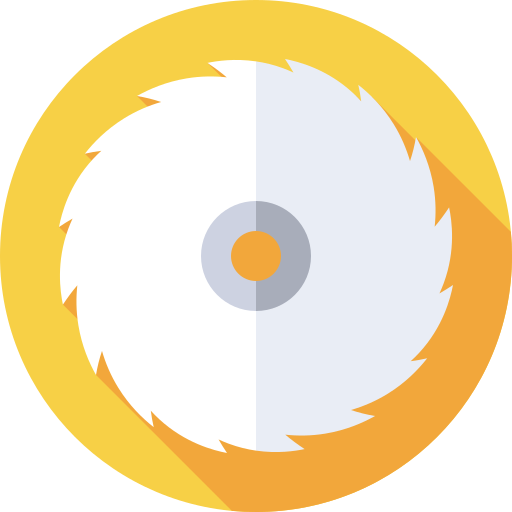 cirkelzaag Flat Circular Flat icoon