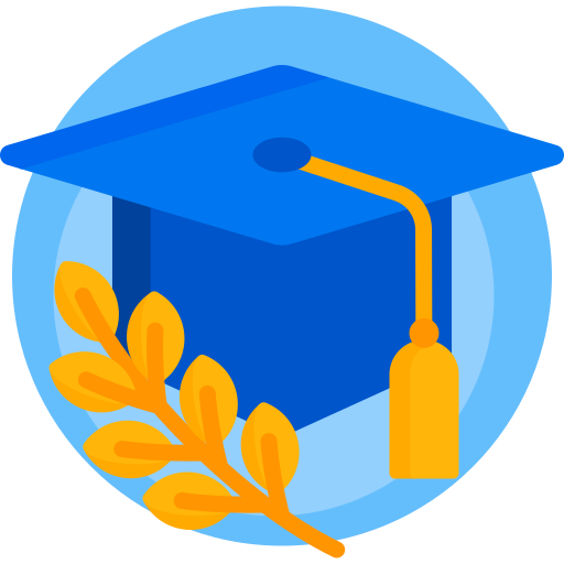 Graduation cap Detailed Flat Circular Flat icon