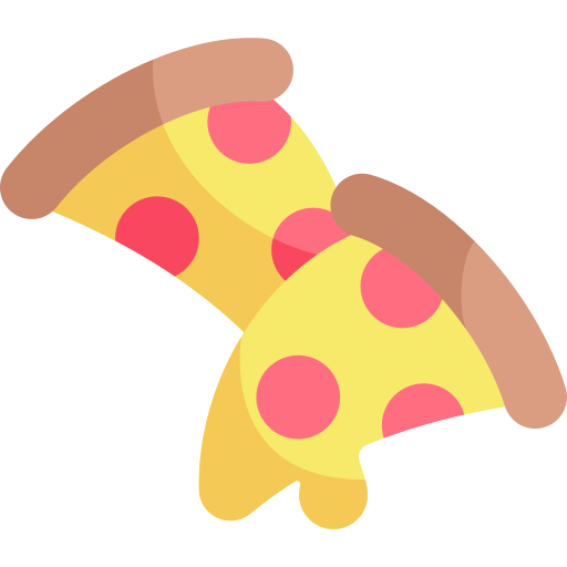 pizza Kawaii Flat icoon