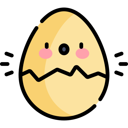 huevo Kawaii Lineal color icono