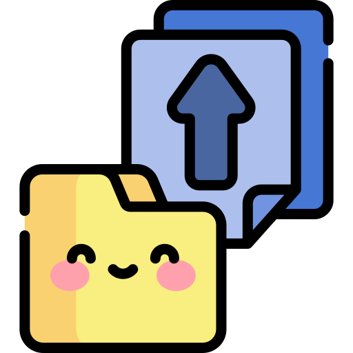 ファイル転送 Kawaii Lineal color icon