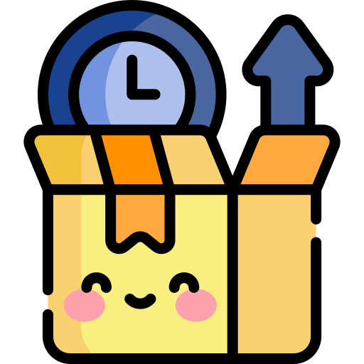caja Kawaii Lineal color icono