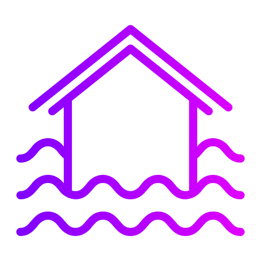 overstroming Generic gradient outline icoon