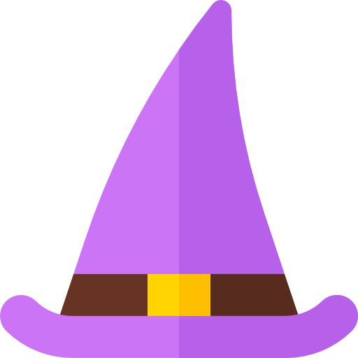 chapéu de bruxa Basic Rounded Flat Ícone