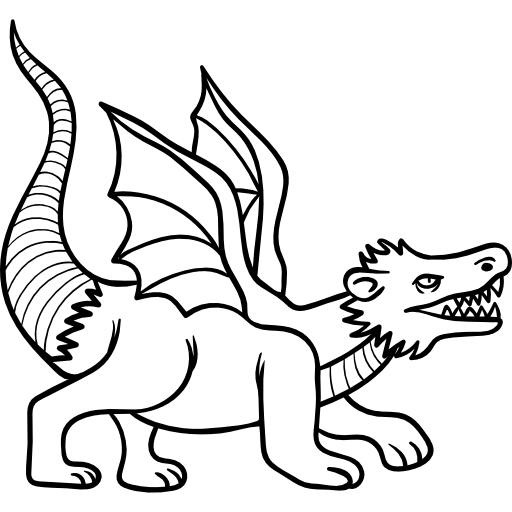 drachen Hand Drawn Black icon
