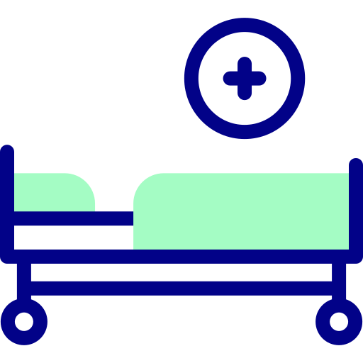 병원 침대 Detailed Mixed Lineal color icon