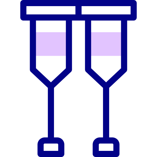Crutches Detailed Mixed Lineal color icon