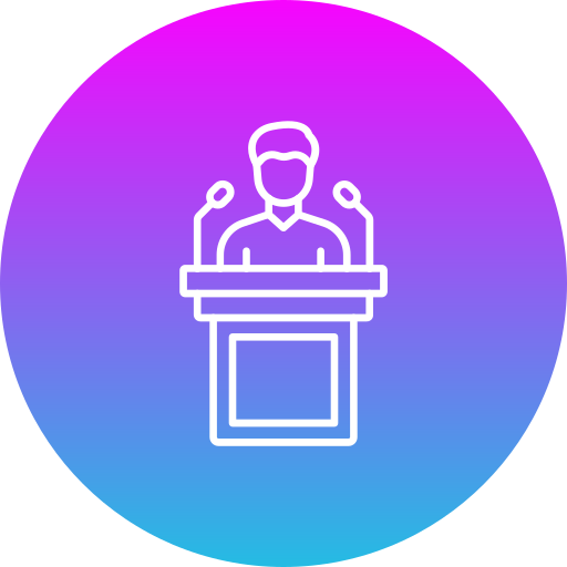 Press conference Generic gradient fill icon