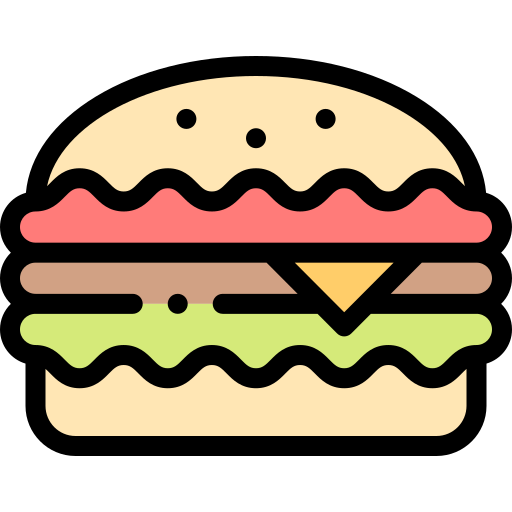 Burger Detailed Rounded Lineal color icon