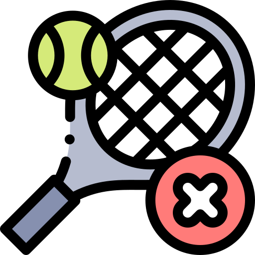 테니스 Detailed Rounded Lineal color icon