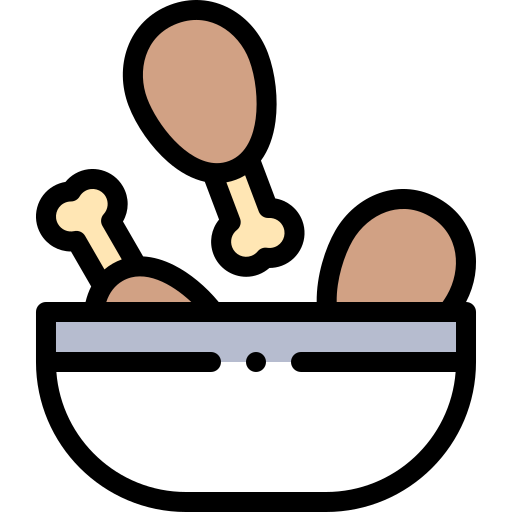 Fried Chicken Detailed Rounded Lineal color icon