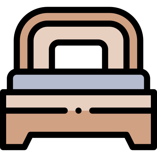 łóżko Detailed Rounded Lineal color ikona