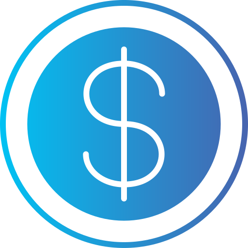 Символ доллара в черном овале Generic gradient fill иконка