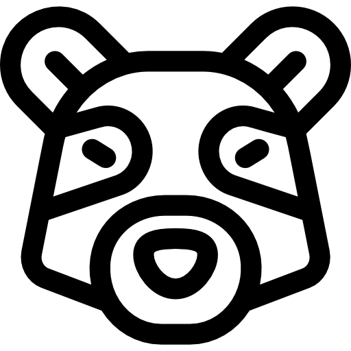 mapache Basic Rounded Lineal icono