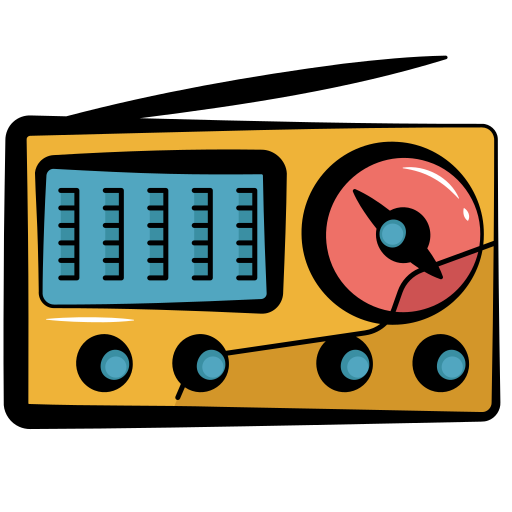 vintage-radio Generic color hand-drawn icoon