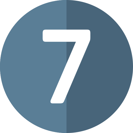 Number 7 Generic color fill icon